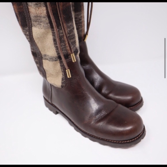 Tory Burch flannel and leather boots. EUC - Picture 5 of 15